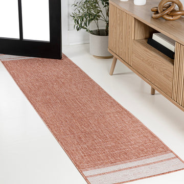 Alda Modern Minimalist Mingled Solid Indoor/Outdoor Area Rug